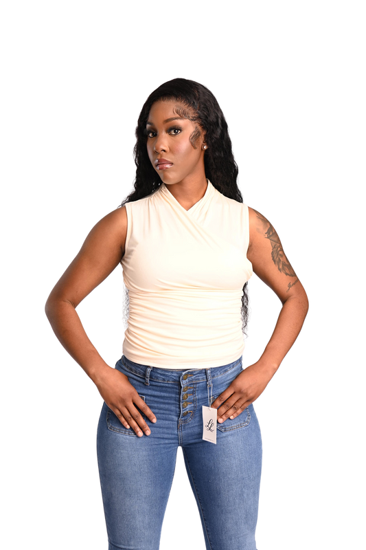 Derri V-Neck Top Cream