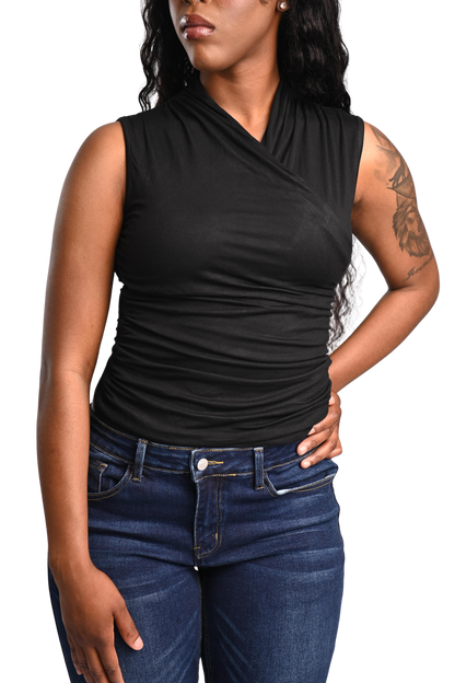 Derri V-Neck Top Black