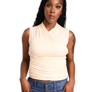 Derri V-Neck Top Cream