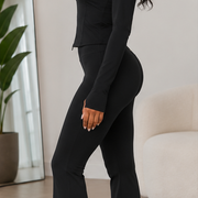 Kelly Women Fashion Casual 2-Piece Yoga Pants Set – Black