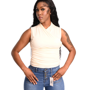 Derri V-Neck Top Cream