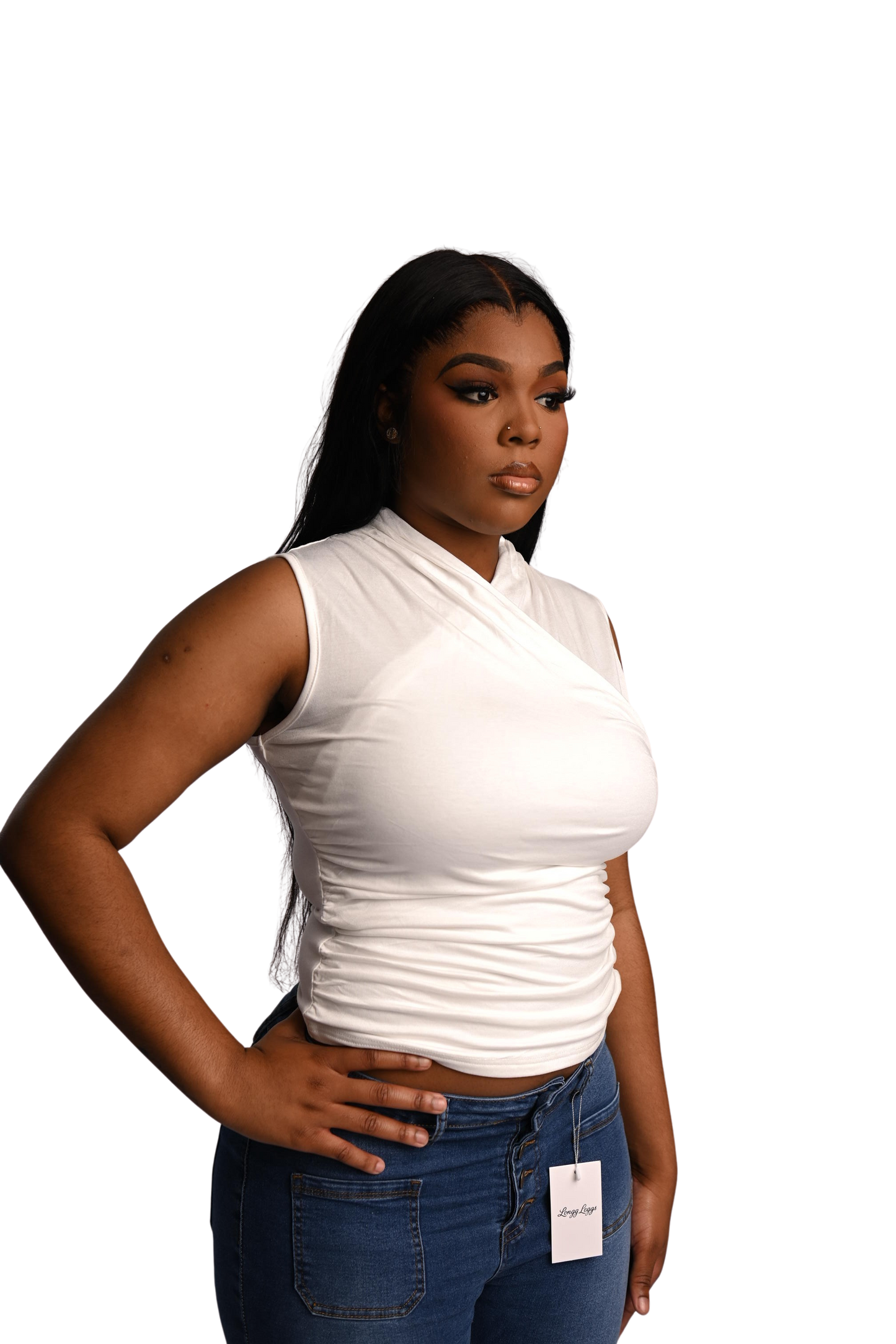 Derri V-Neck Top White