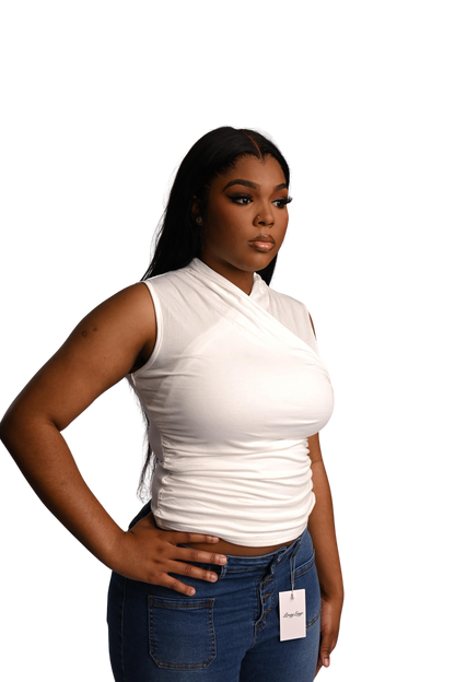 Derri V-Neck Top White