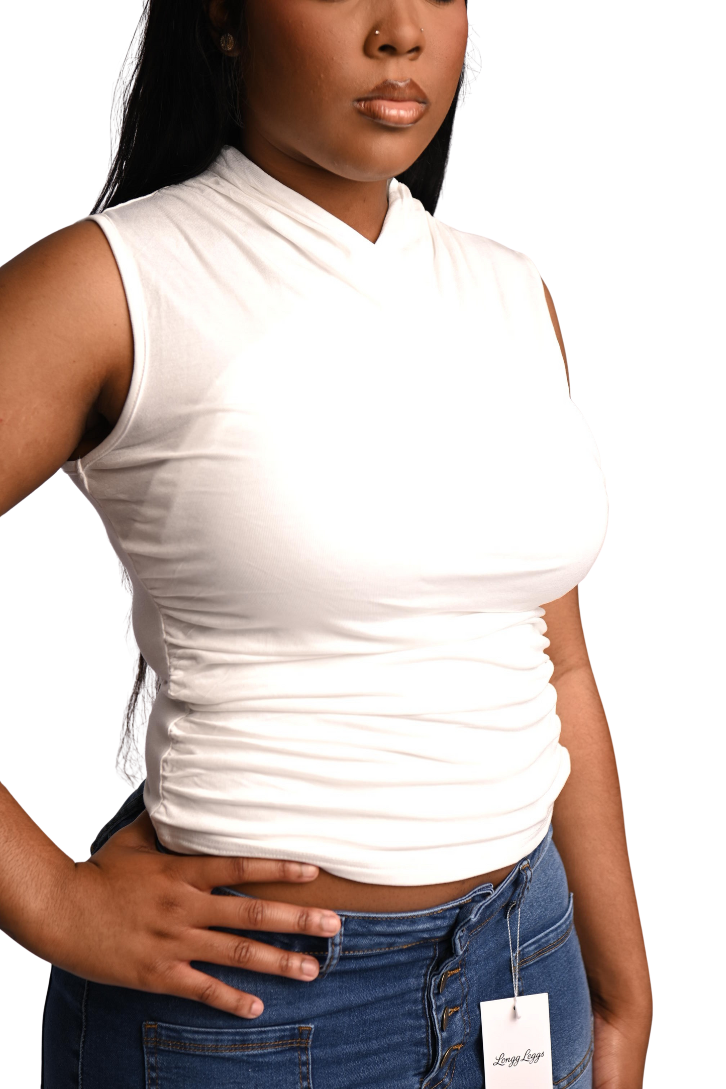 Derri V-Neck Top White