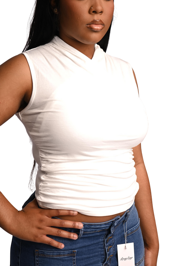 Derri V-Neck Top White