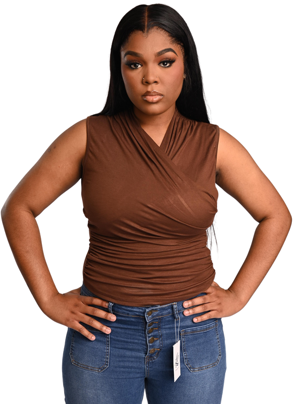 Derri V-Neck Top Toffee